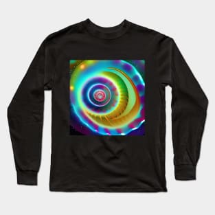 Colorful Nautilus in Space Long Sleeve T-Shirt